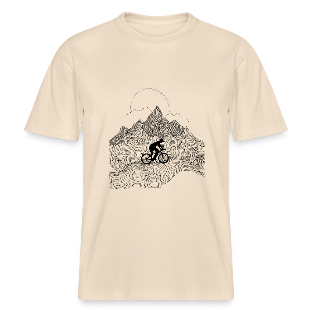 Radfahrer in den Bergen - Stanley/Stella Relaxed Fit Unisex Bio-T-Shirt Sparker - Weißgrau