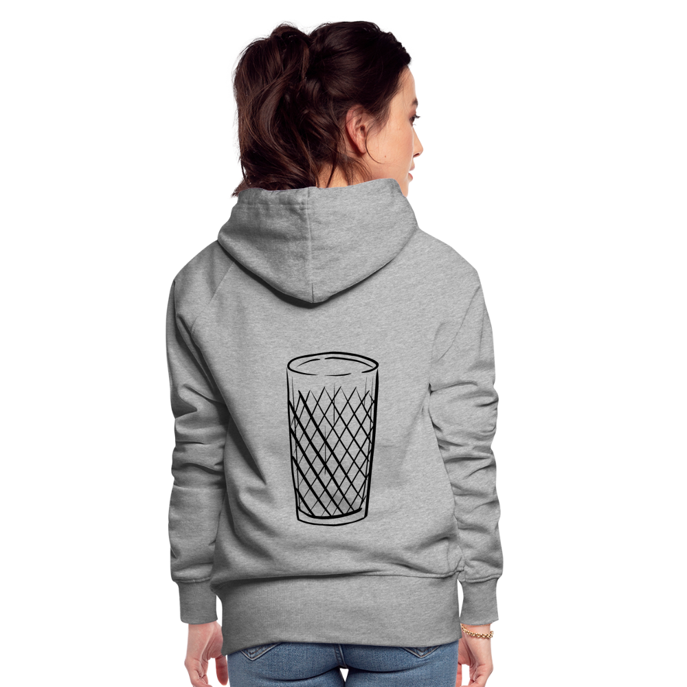 Frankfurter Geripptes - Äpplerglas - Hessisch Mundart - Frauen Premium Hoodie - Grau meliert