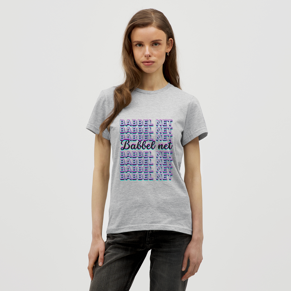 Babbel net - Hessisch Mundart - Frauen T-Shirt - Grau meliert
