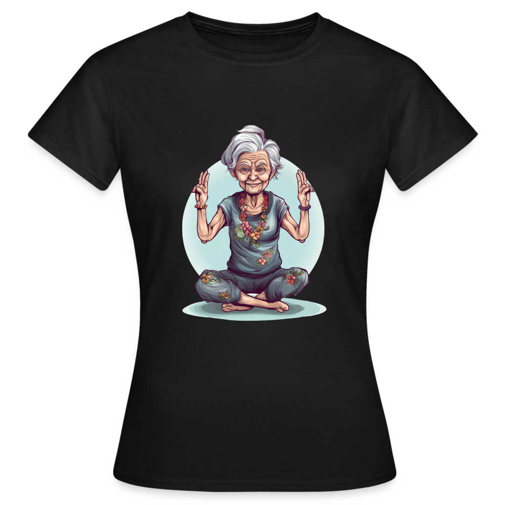 Coole Yoga Oma - Meditation im besten Alter - Frauen T-Shirt - Schwarz