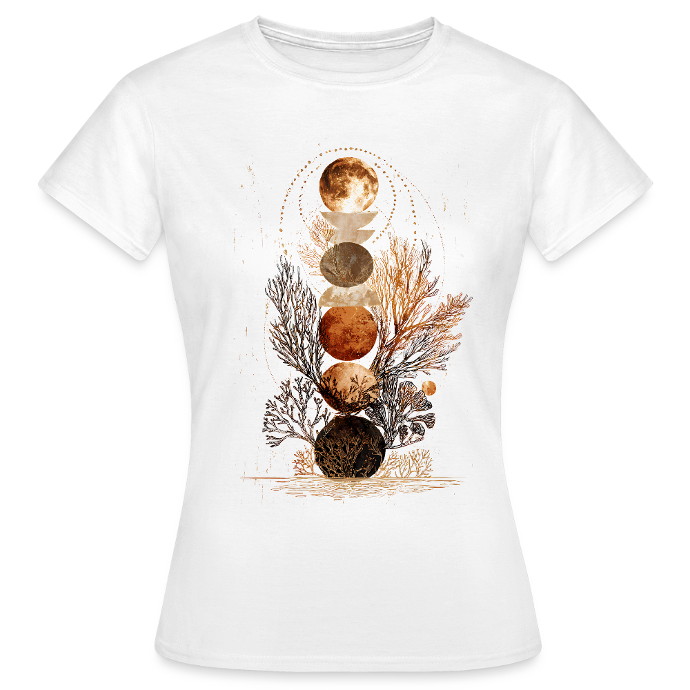 Coral Moons – Die Kraft der Gezeiten auf Stoff - Frauen T-Shirt - Weiß
