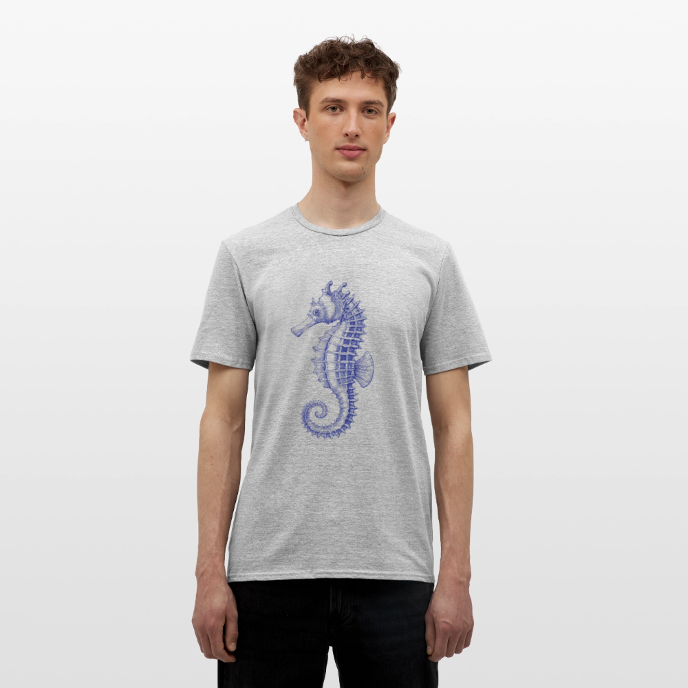 Indigo Seepferchen - Männer T-Shirt - Grau meliert
