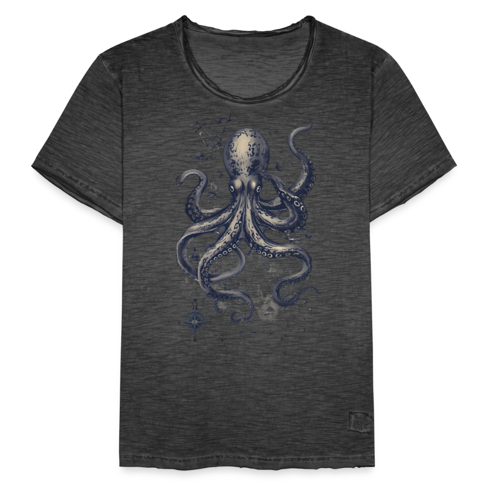 Steampunk Oktopus - Männer Vintage T-Shirt - Vintage Schwarz