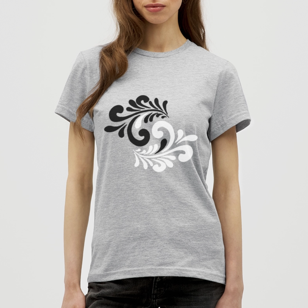 Hessisch Balance - Yin und Yang - Frauen T-Shirt - Grau meliert