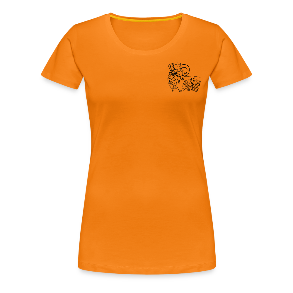 Bembel mit Gläsern - Hessisch Mundart - Frauen Premium T-Shirt - Orange