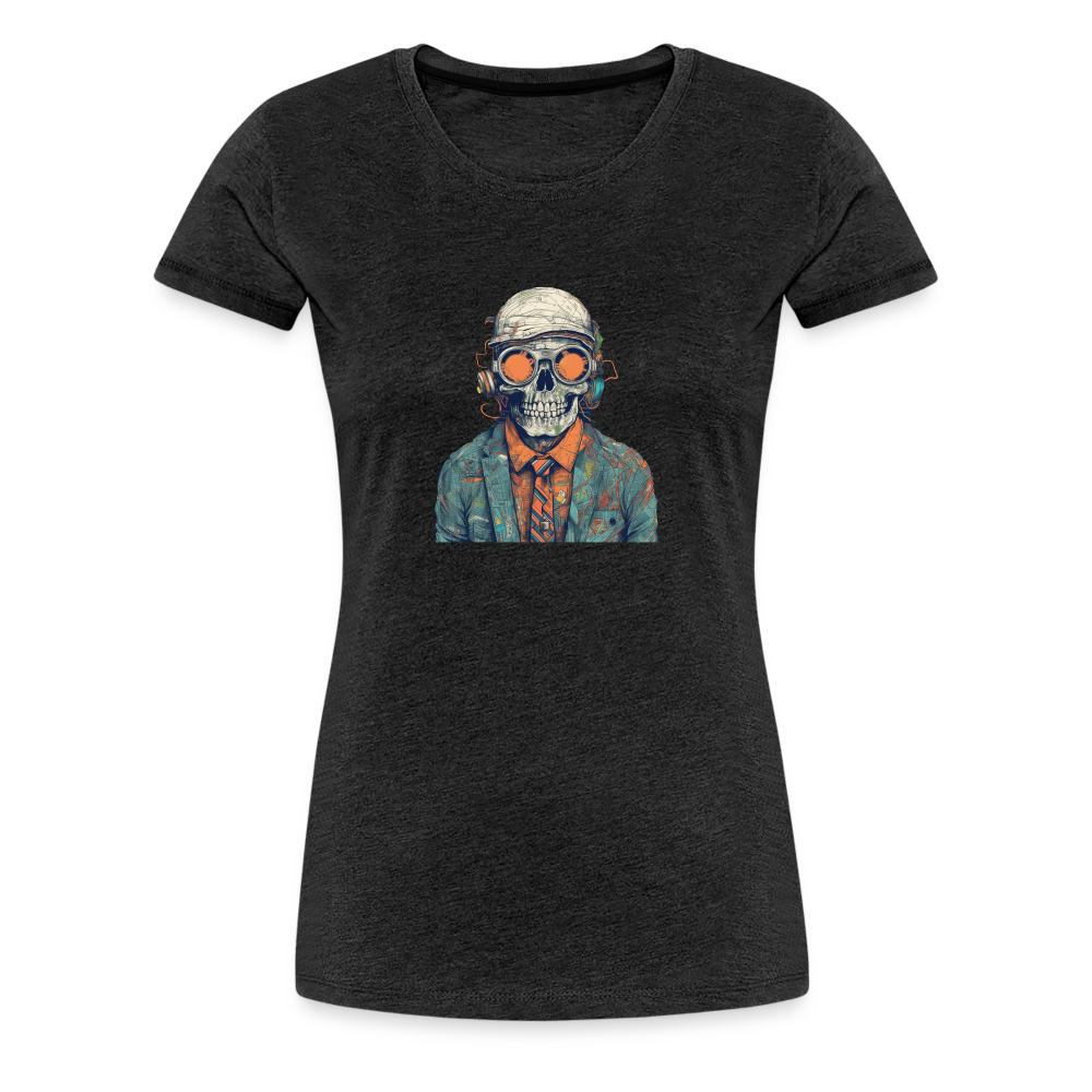 Cooles Skelett Portrait mit Sonnenbrille, Mütze - Frauen Premium T-Shirt - Anthrazit