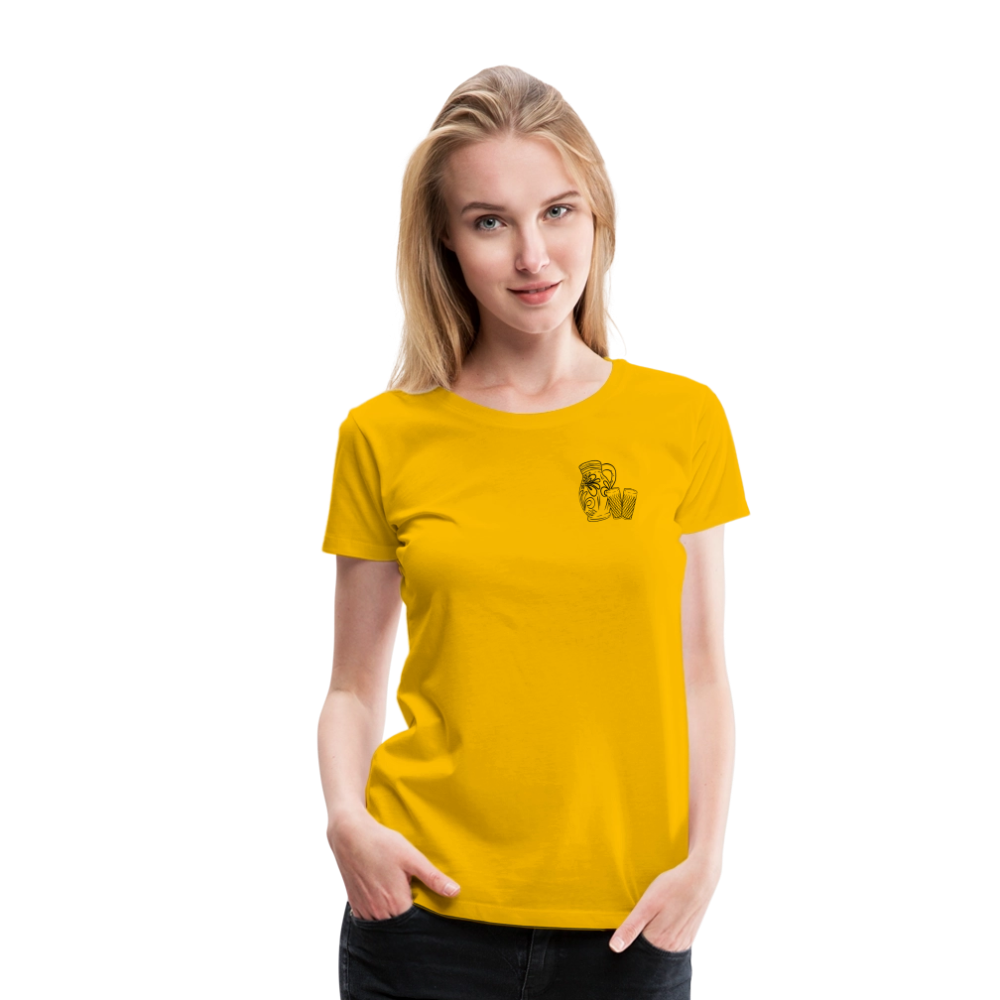 Bembel mit Gläsern - Hessisch Mundart - Frauen Premium T-Shirt - Sonnengelb