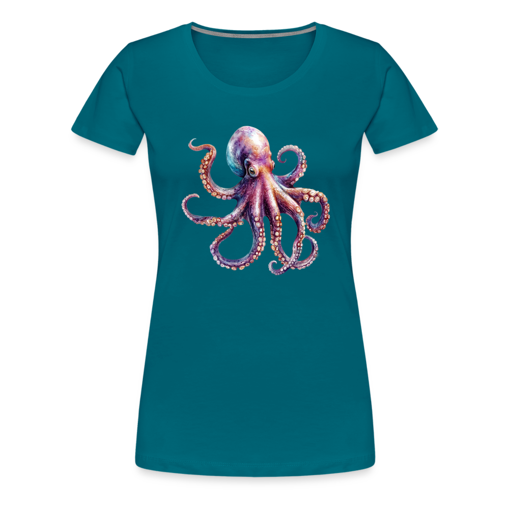 Cooles Wasserfarben Aquarell Oktopus Design - Frauen Premium T-Shirts - Divablau