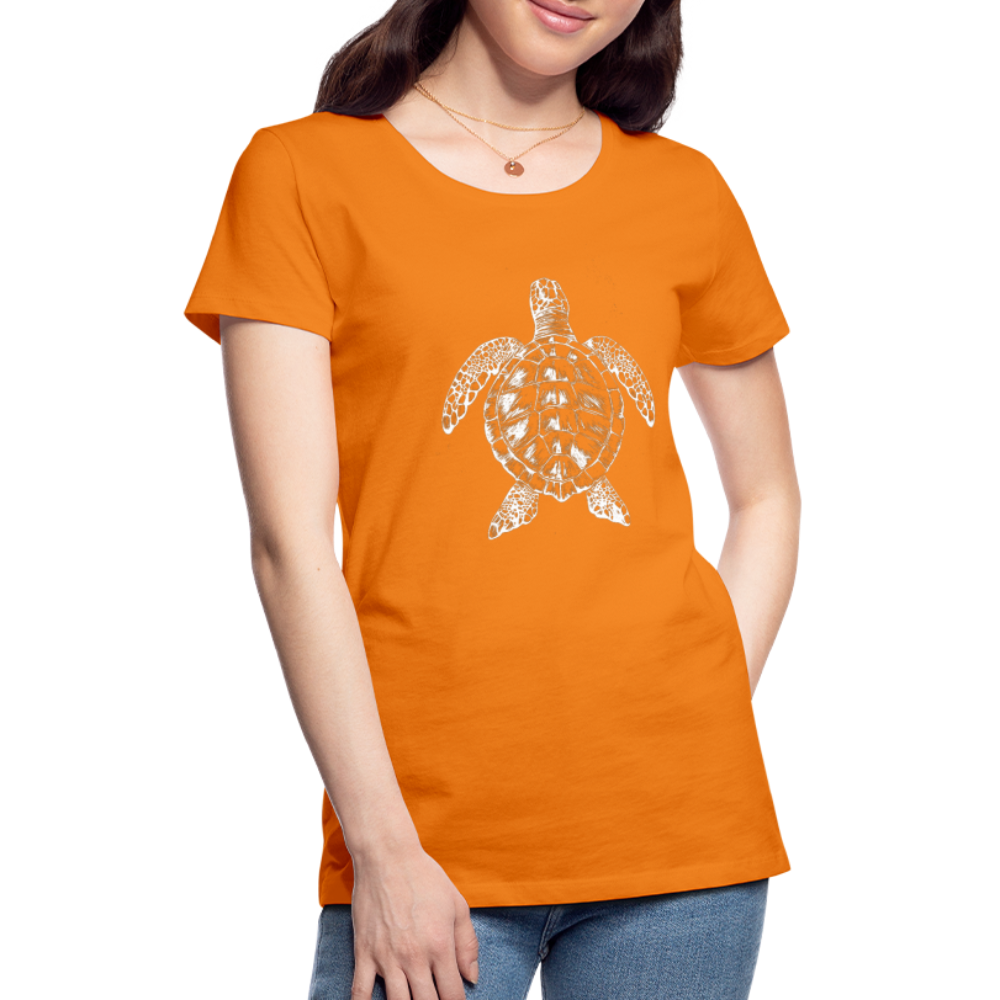 Meeresschildkröte - Monochrom - Frauen Premium T-Shirt - Orange