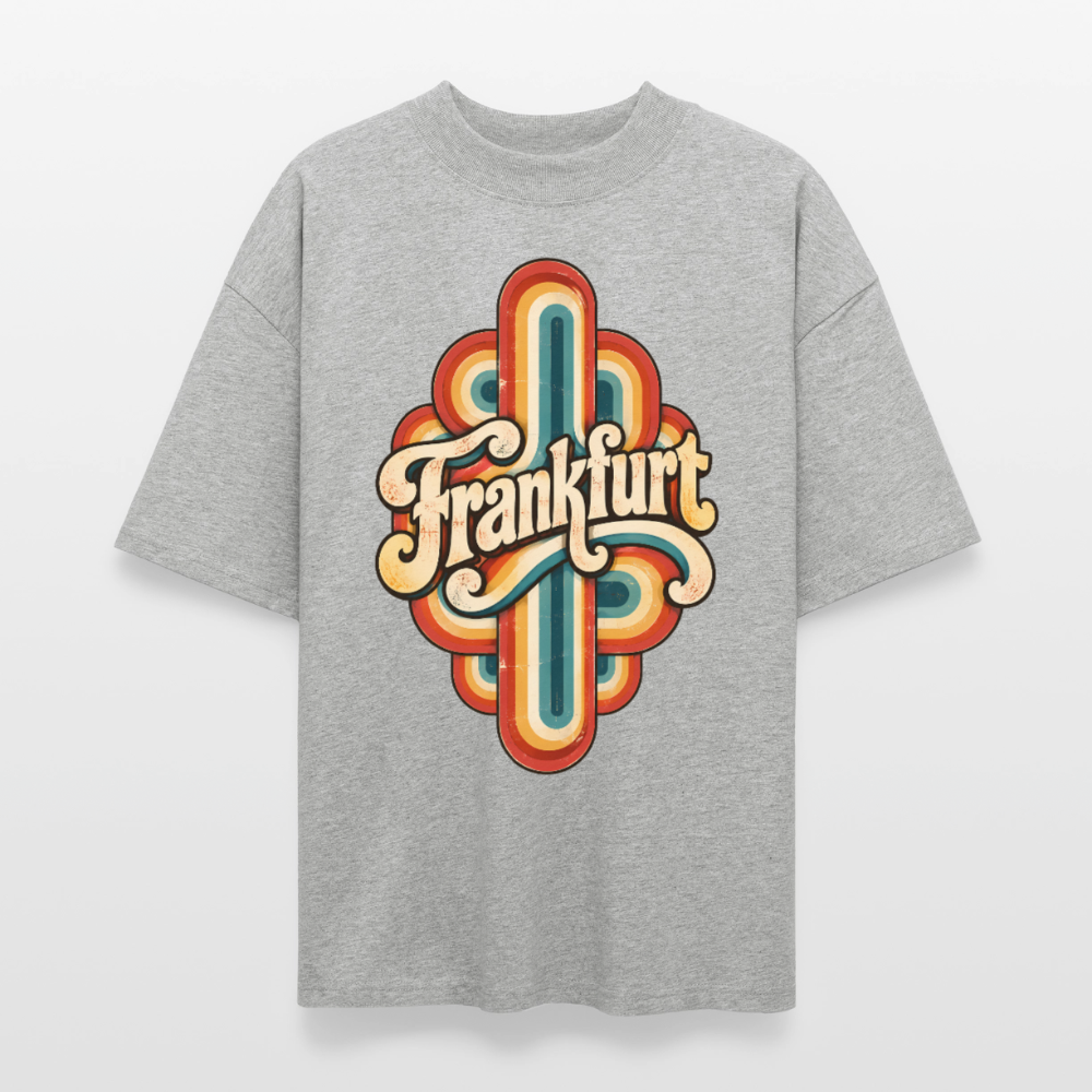Frankfurt Retro – Oversized Unisex Bio T-Shirt - Grau meliert