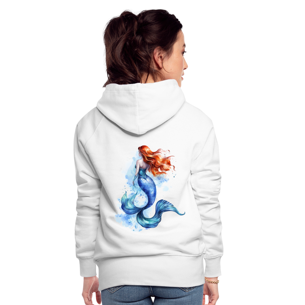 Meerjungfrau als Aquarelle - Frauen Premium Hoodie - Weiß