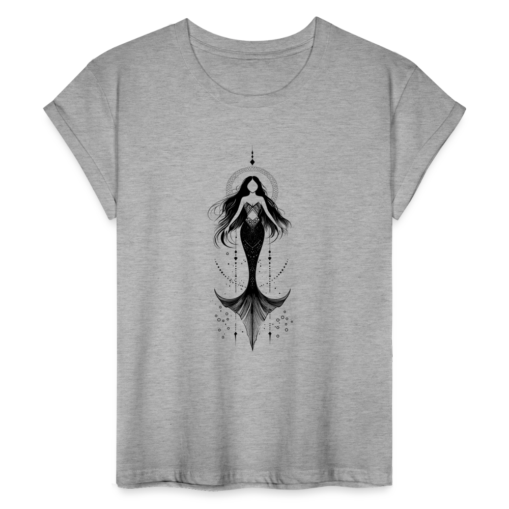 Mystische Meerjungfrau - Frauen Oversize T-Shirt - Grau meliert