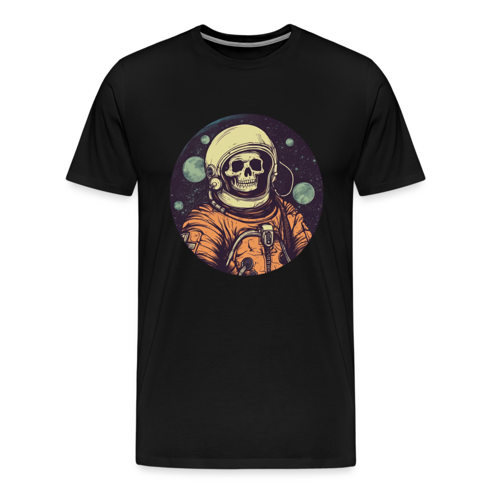 Gruseliges Skelett als Astronaut - Männer Premium T-Shirt - Schwarz