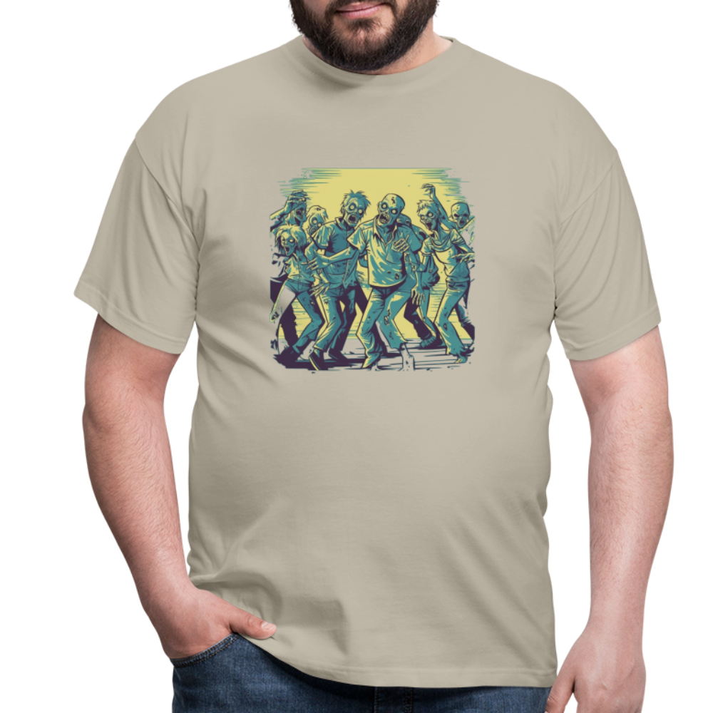 Tanzende Zombies - Gruseliges Zombie Motiv - Männer T-Shirt - Sandbeige