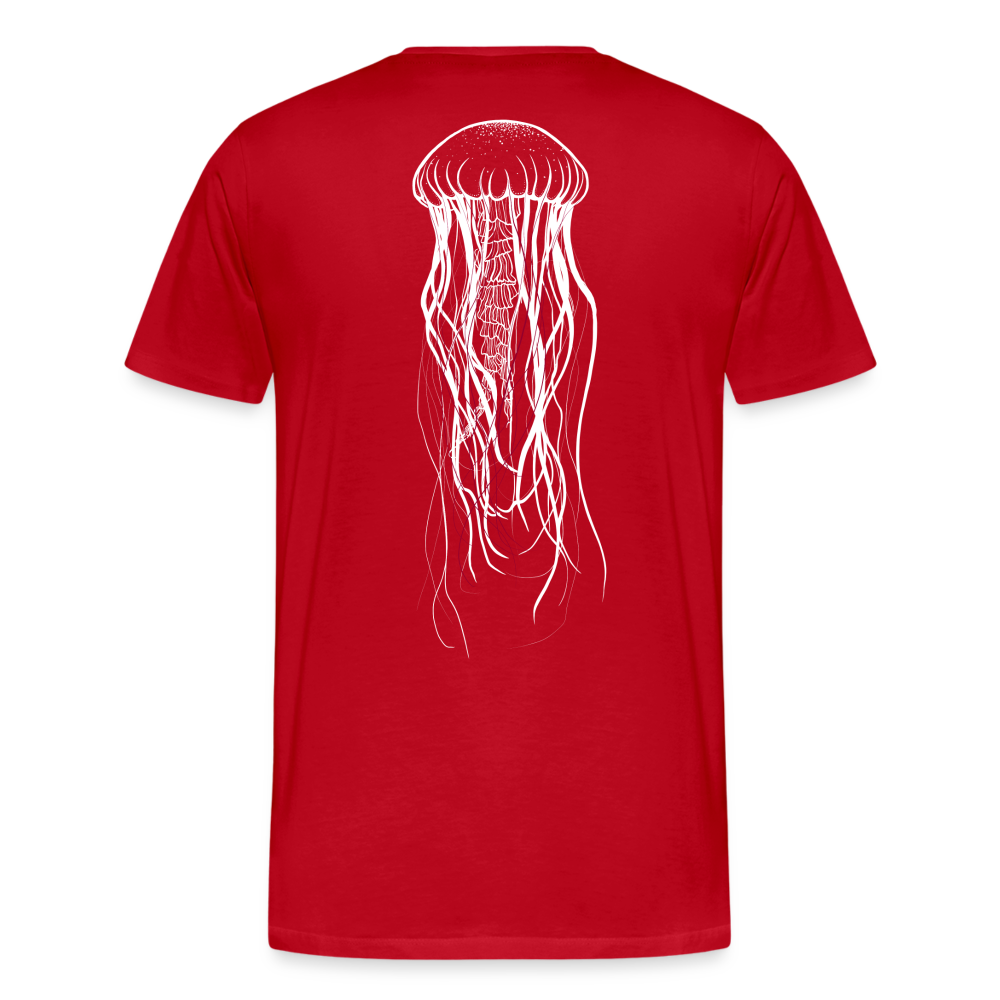 Qualle mit roten Fäden - Männer Premium T-Shirt - Rot