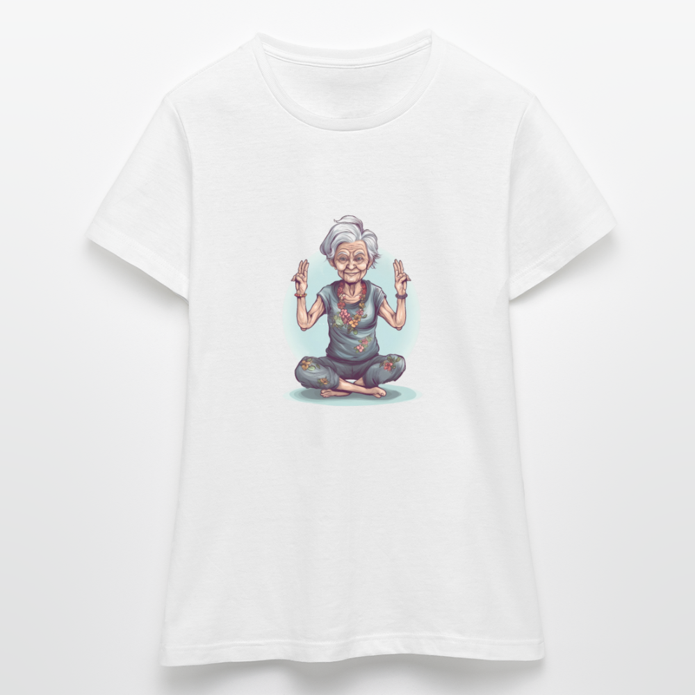 Coole Yoga Oma - Meditation im besten Alter - Frauen T-Shirt - Weiß
