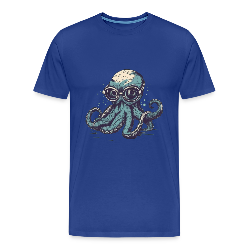 Nerdy Comic Oktopus mit Brille - Männer Premium T-Shirts - Königsblau