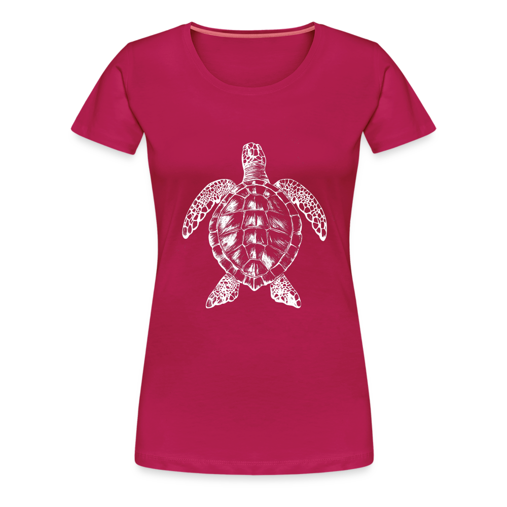 Meeresschildkröte - Monochrom - Frauen Premium T-Shirt - dunkles Pink
