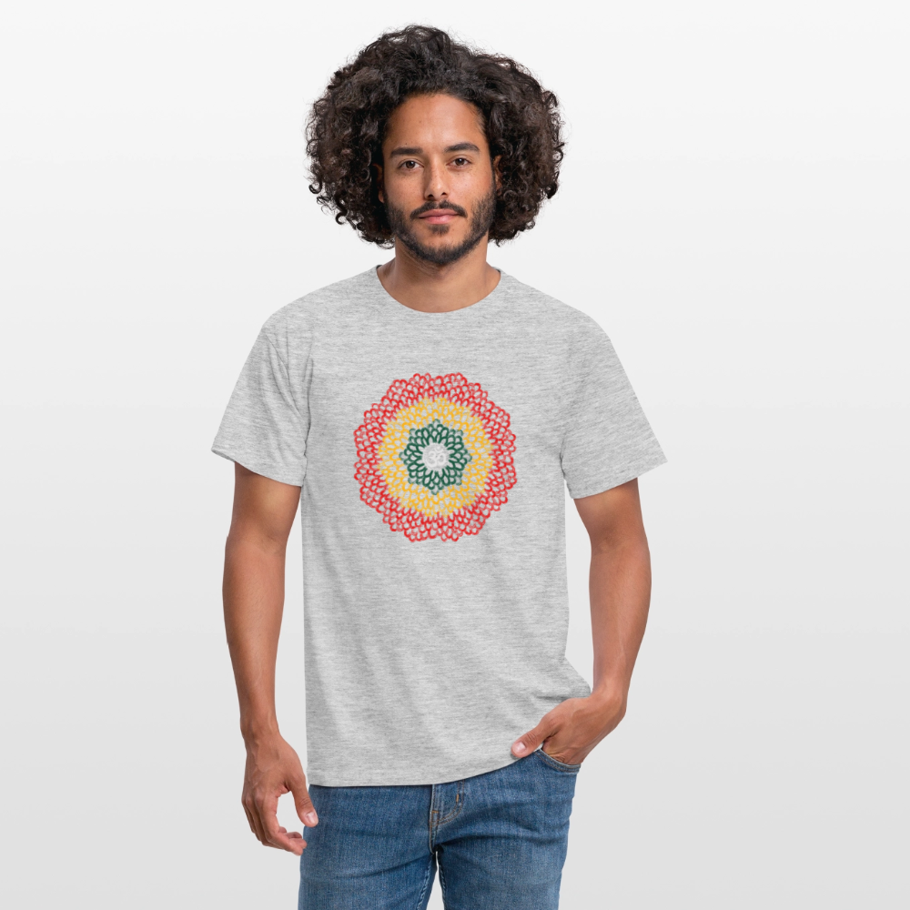 Yogi, Prana Mandala Om im Reggae Stil - Männer T-Shirt - Grau meliert
