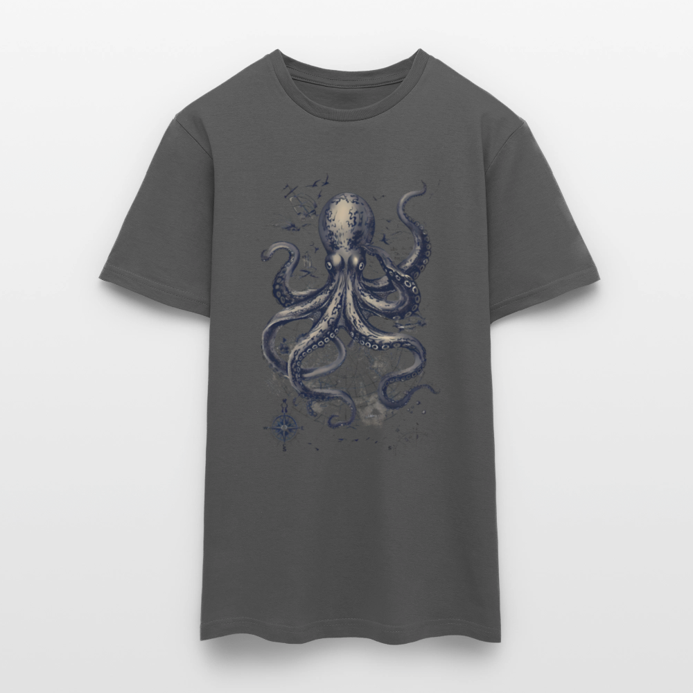 Steampunk Oktopus - Männer T-Shirt - Anthrazit