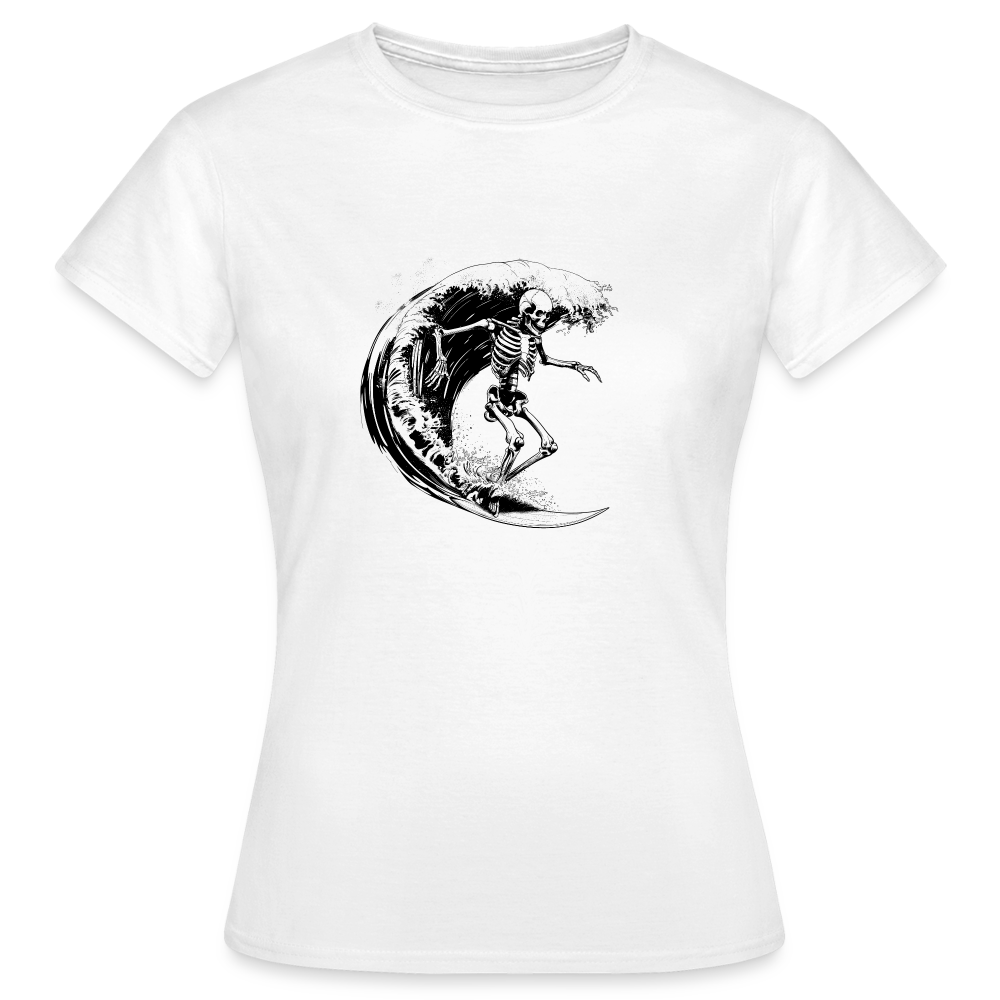 Cooles Surfer Skelett - Frauen T-Shirt - Weiß