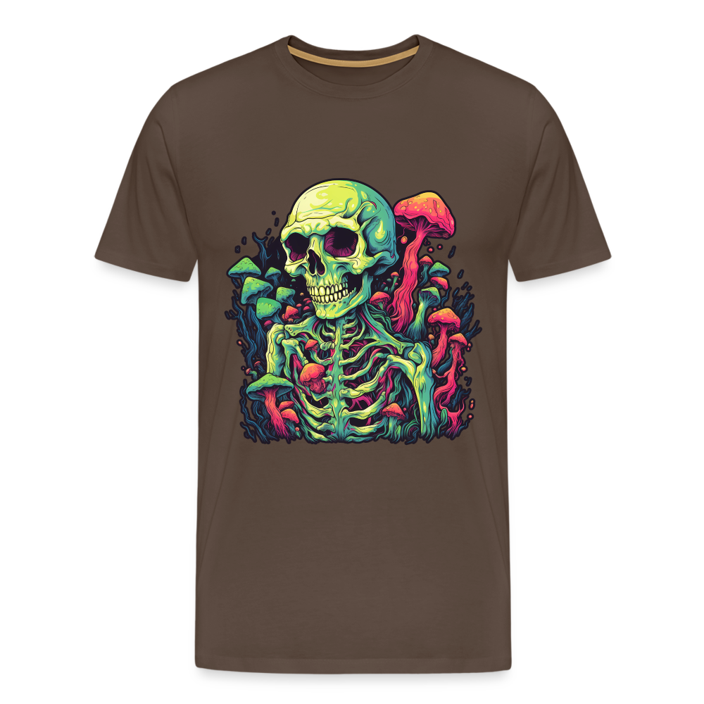 Horror Pilz Skelett - Happy Halloween - Männer Premium T-Shirt - Edelbraun