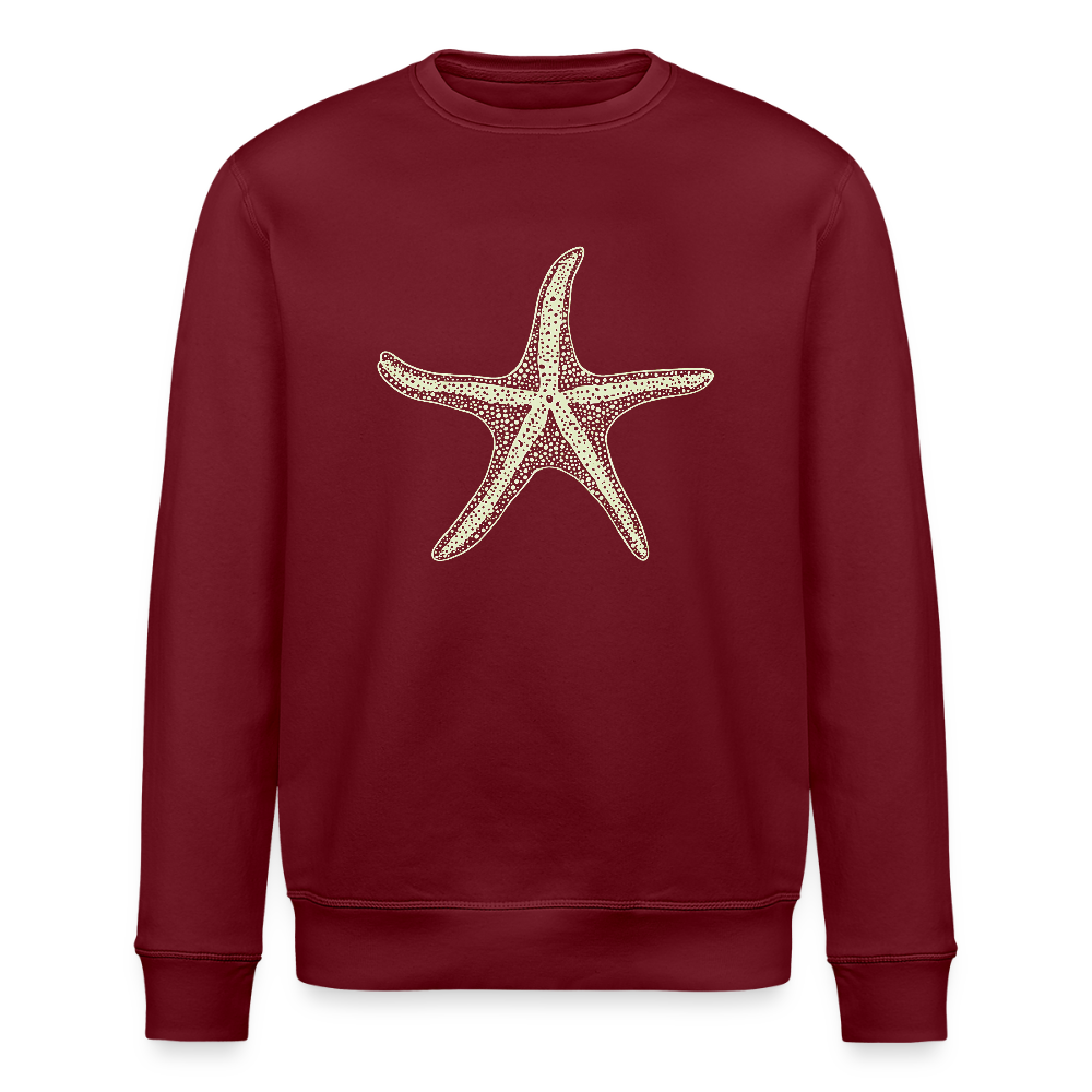 Vintage Seestern Motiv (hellgrün) - Stanley/Stella Unisex Bio-Sweatshirt ROLLER - Burgunderrot
