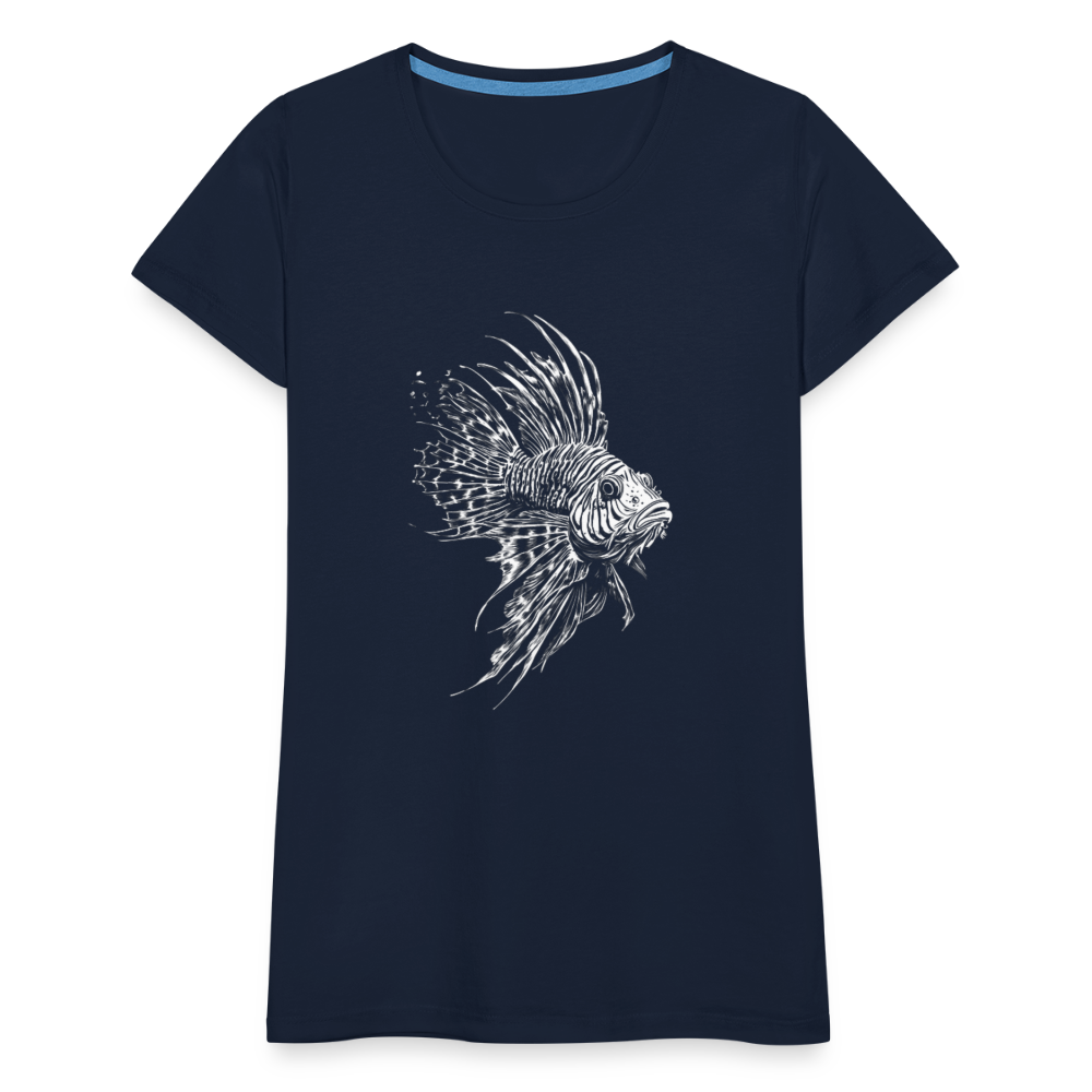 Rotfeuerfisch - Monochrom - Frauen Premium T-Shirt - Navy