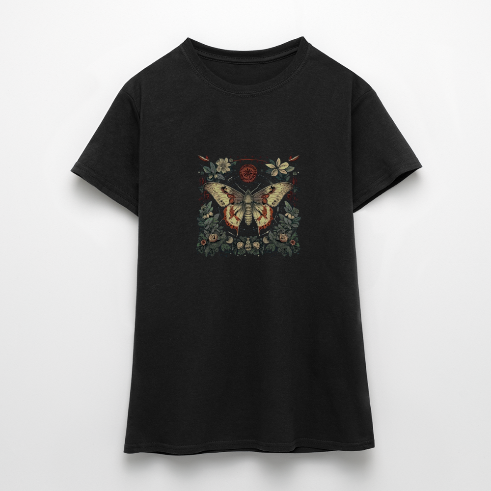 Mystische Motte mit magischem Herbarium - Frauen T-Shirt - Schwarz