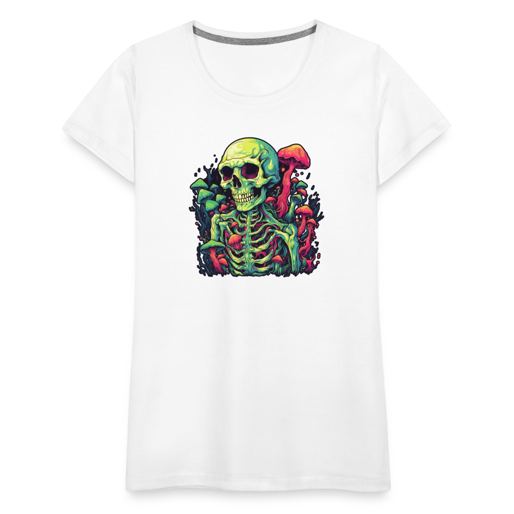Horror Pilz Skelett - Happy Halloween - Frauen Premium T-Shirt - Weiß