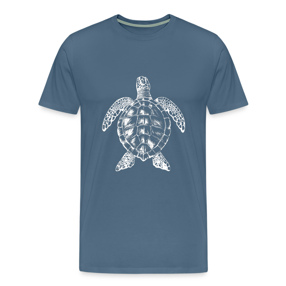 Meeresschildkröte - Monochrom - Männer Premium T-Shirt - Blaugrau