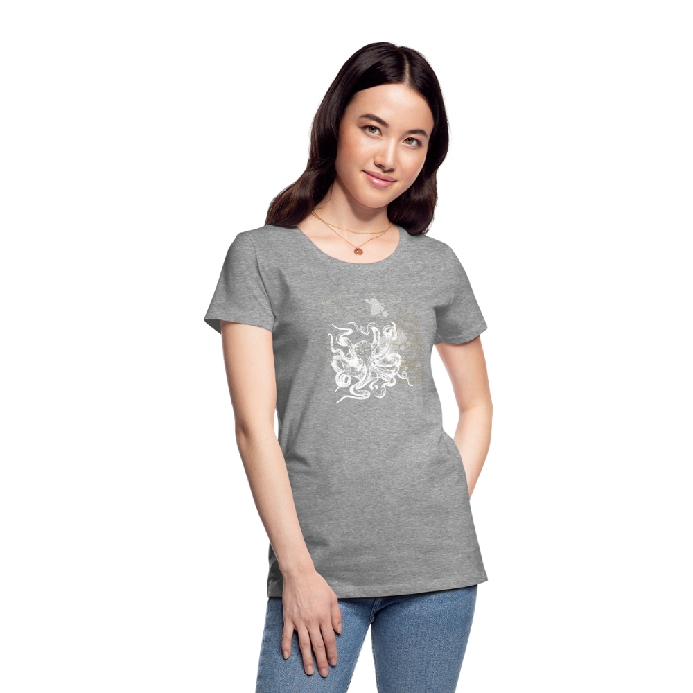 Vintage Steampunk Oktopus Motiv - Frauen Premium T-Shirts - Grau meliert