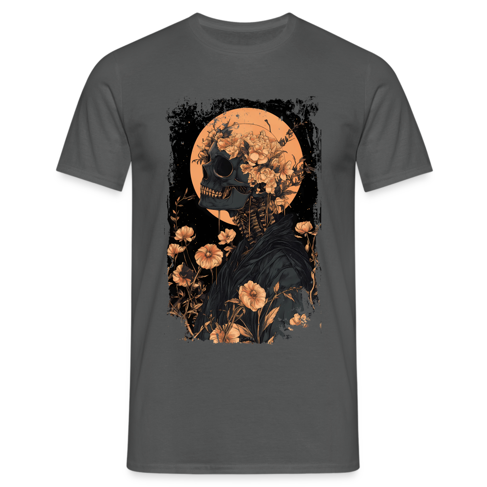 Boho Hippie Skelett im 60er, 70er Jahre Look - Männer T-Shirt - Anthrazit