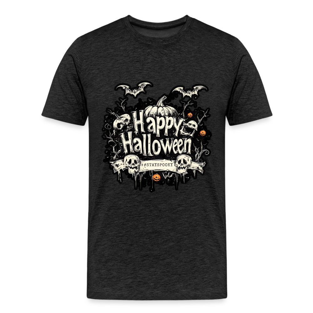 Happy Halloween mit Kürbissen als Schriftzug #stayspooky - Männer Premium T-Shirt - Anthrazit