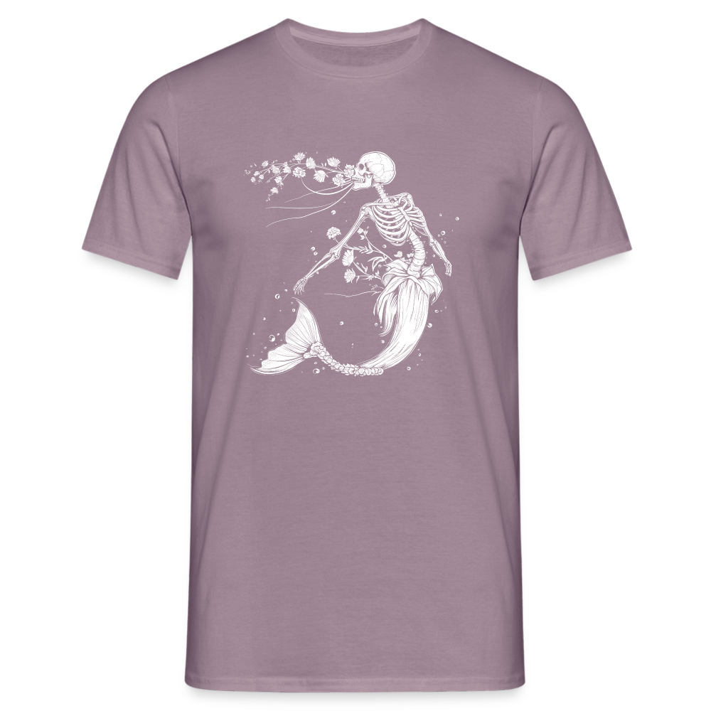 Florale Skelett Meerjungfrau - Männer T-Shirt - Lilagrau