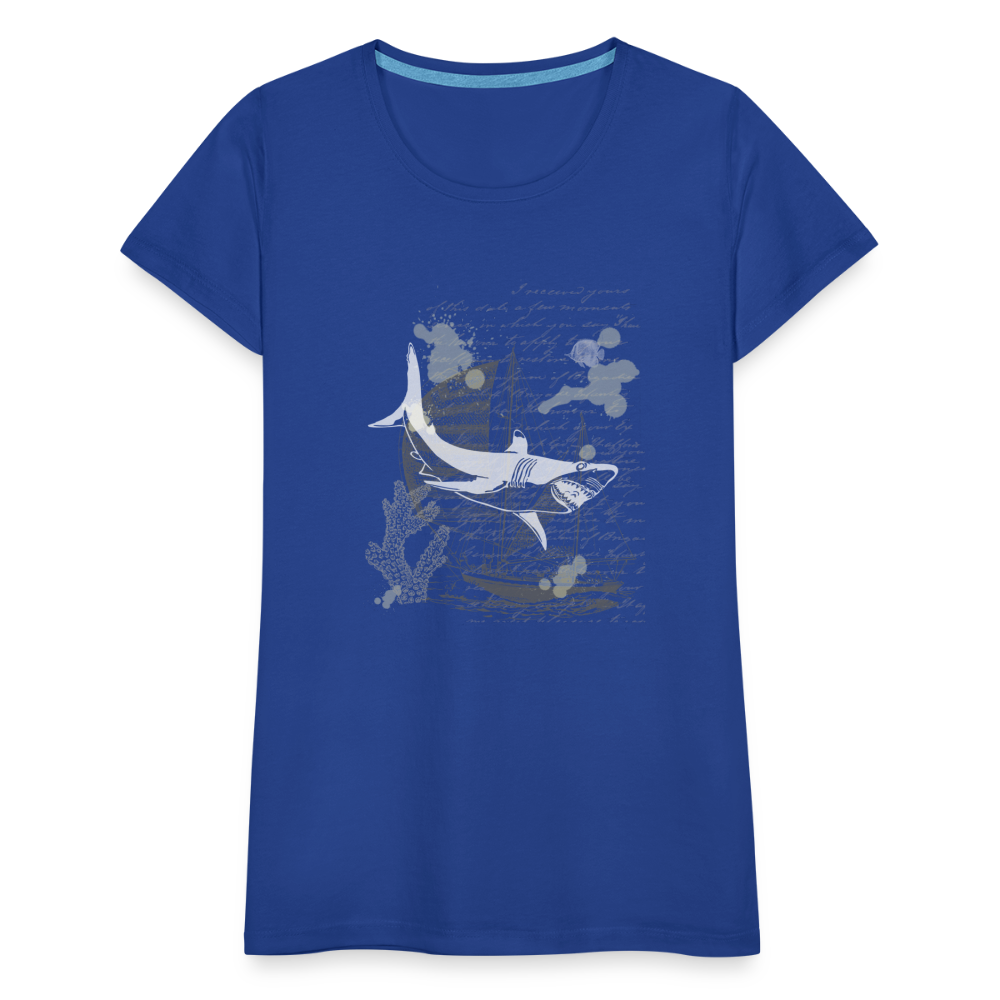 Vintage Steampunk Hai Motiv - Frauen Premium T-Shirts - Königsblau