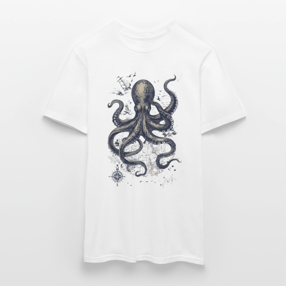 Steampunk Oktopus - Männer T-Shirt - Weiß
