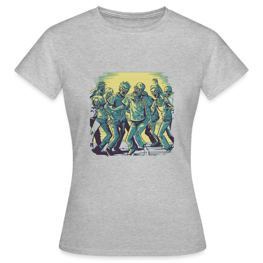 Tanzende Zombies - Gruseliges Zombie Motiv - Frauen T-Shirt - Grau meliert