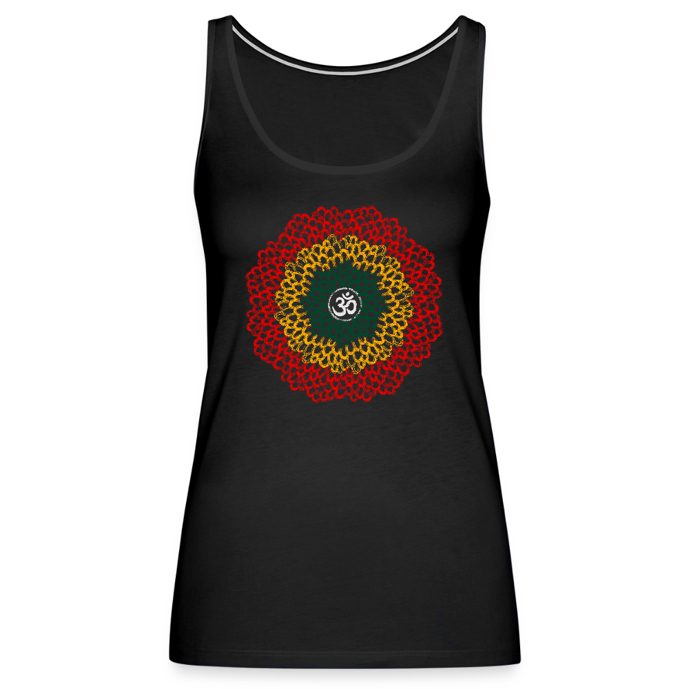Yogi, Prana Mandala Om im Reggae Stil - Frauen Premium Tank Top - Schwarz