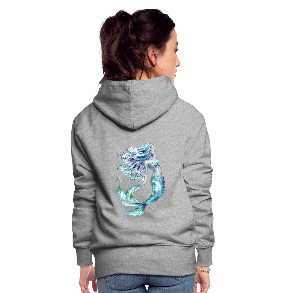 Meerjungfrau als Aquarelle - Frauen Premium Hoodie - Grau meliert