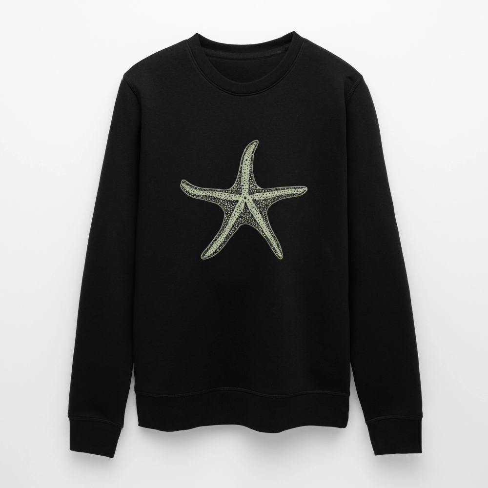 Vintage Seestern Motiv (hellgrün) - Stanley/Stella Unisex Bio-Sweatshirt ROLLER - Schwarz