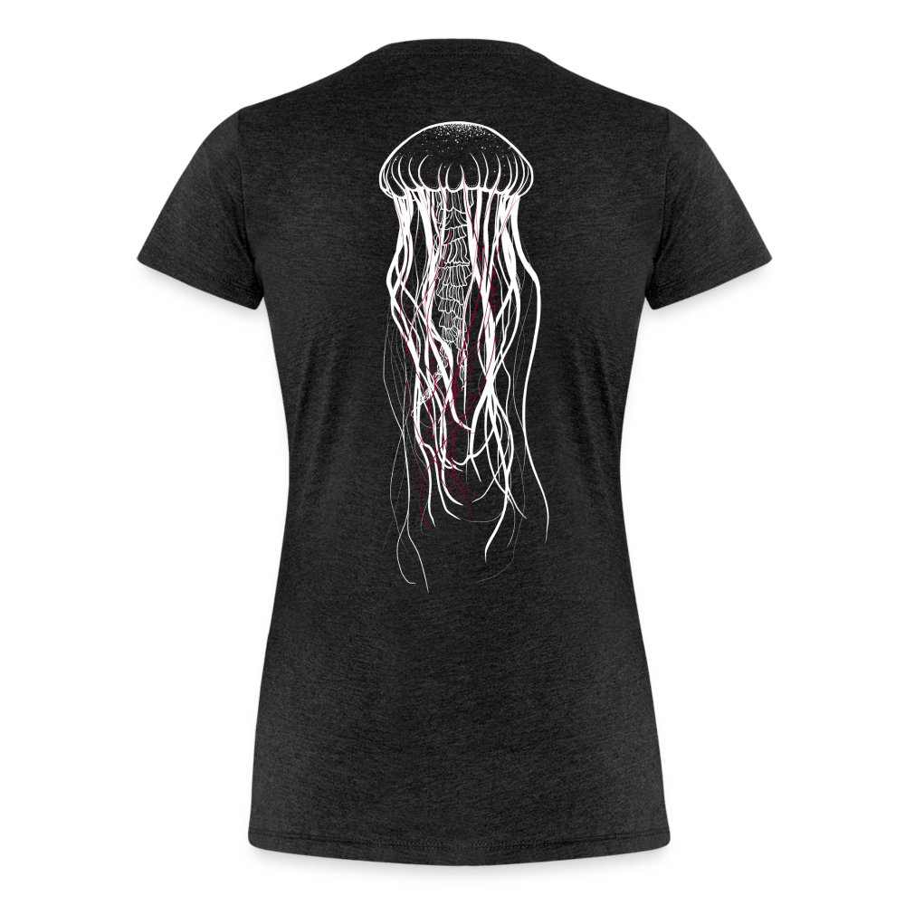 Qualle mit roten Fäden - Frauen Premium T-Shirt - Anthrazit