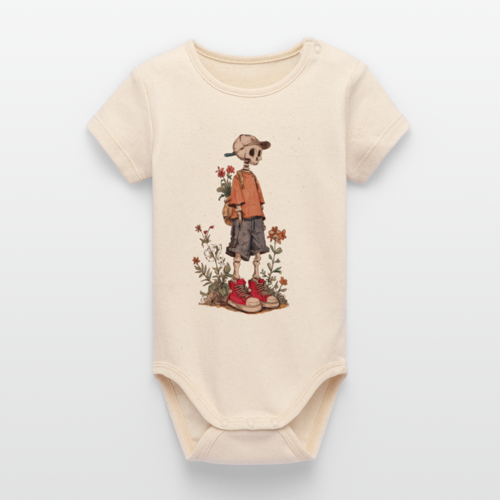Skeleton Boy - Stanley/Stella Baby Bio Kurzarm-Body - Weißgrau