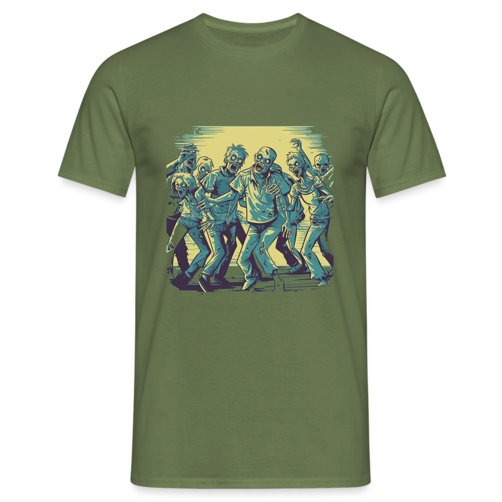Tanzende Zombies - Gruseliges Zombie Motiv - Männer T-Shirt - Militärgrün