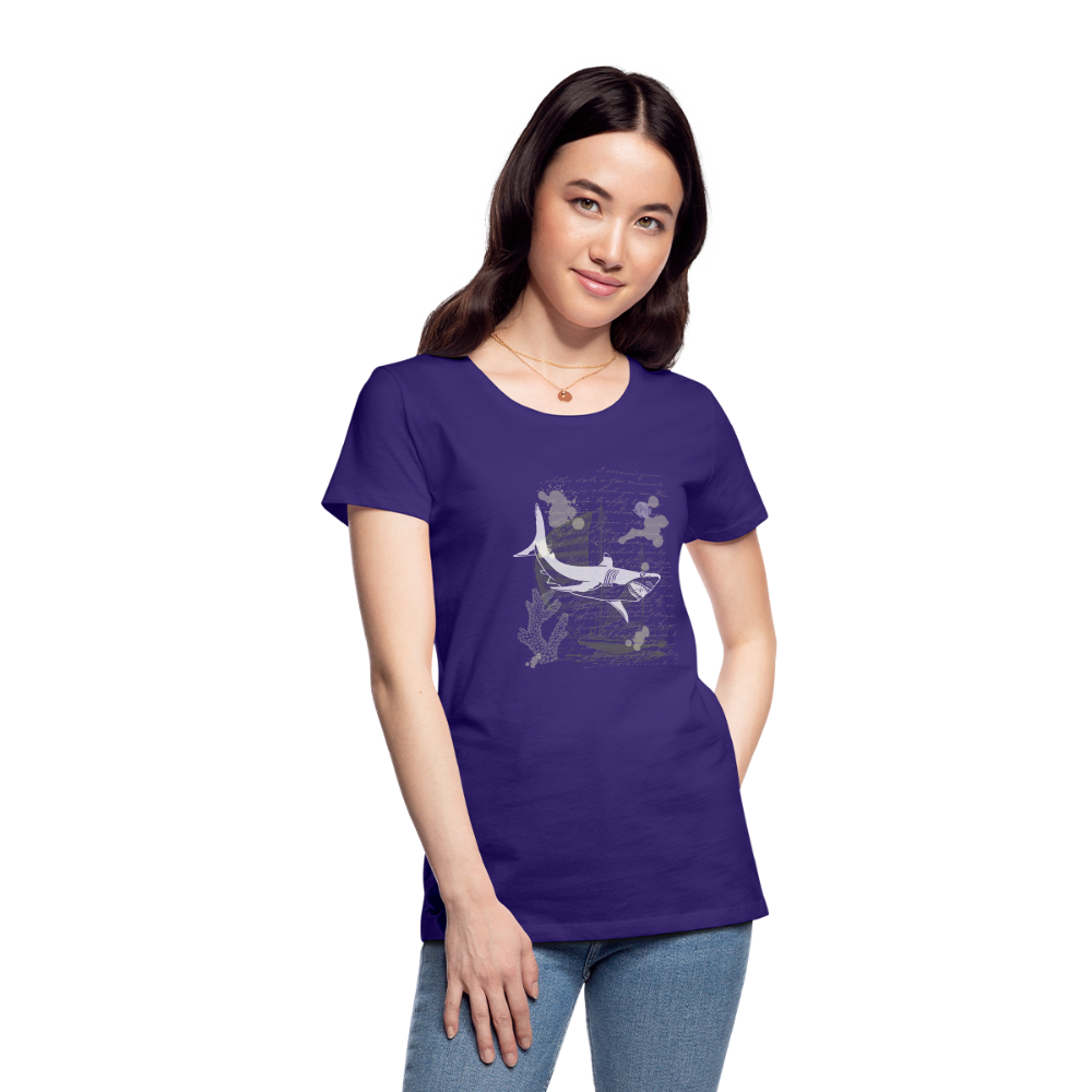 Vintage Steampunk Hai Motiv - Frauen Premium T-Shirts - Lila