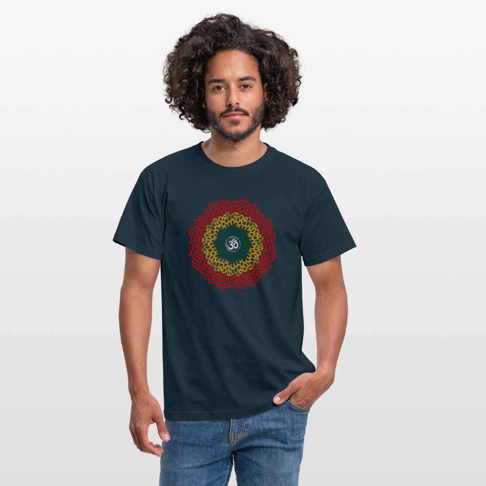 Yogi, Prana Mandala Om im Reggae Stil - Männer T-Shirt - Navy