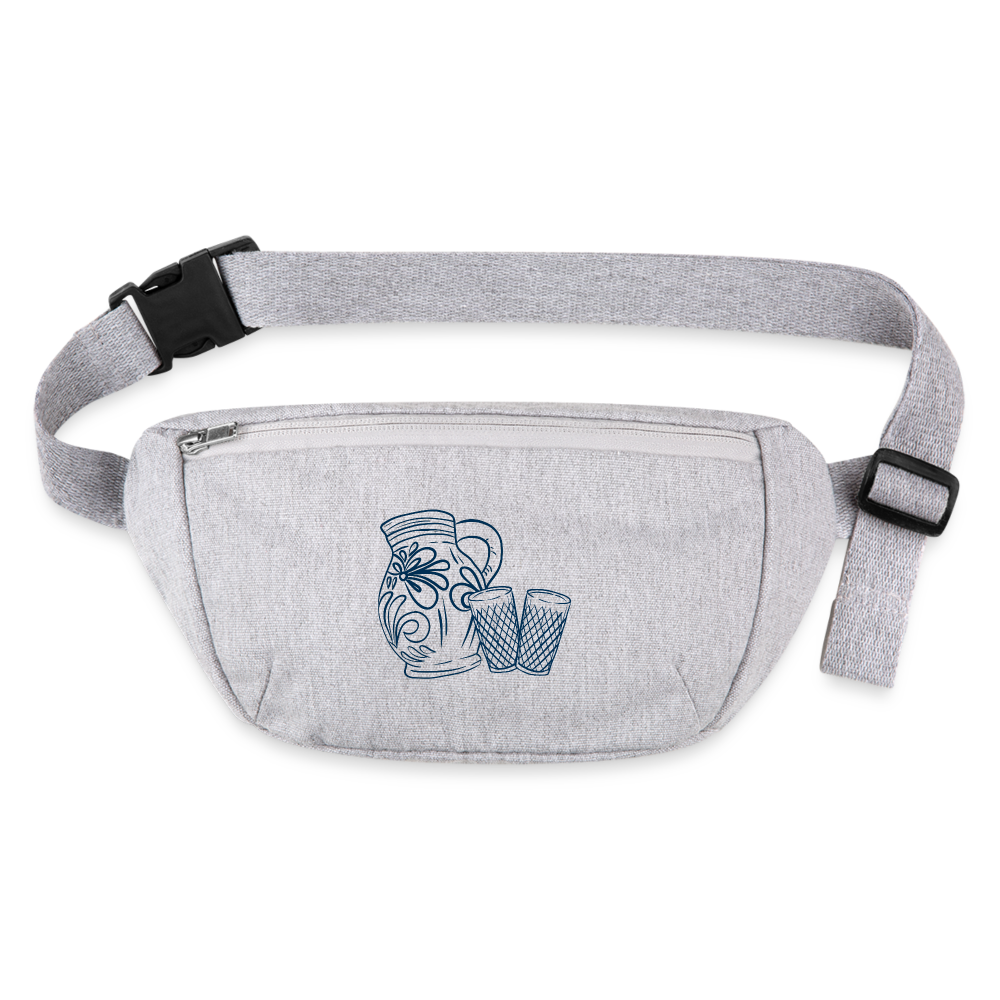 Bembel mit Gerippten - Stanley/Stella recycelte Gürteltasche - Grau meliert