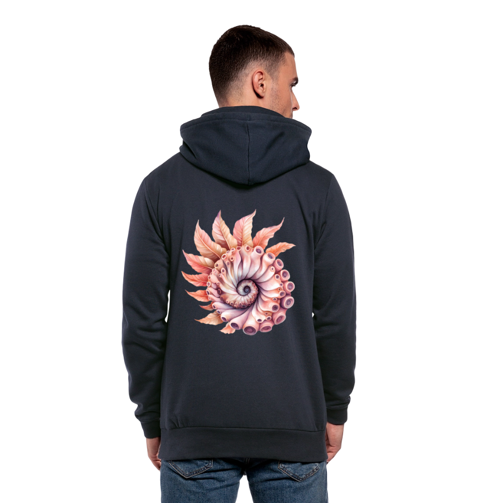 Fedriger Tentakel Nautilus - Goldener Schnitt - Unisex Schalkragen Hoodie - Navy