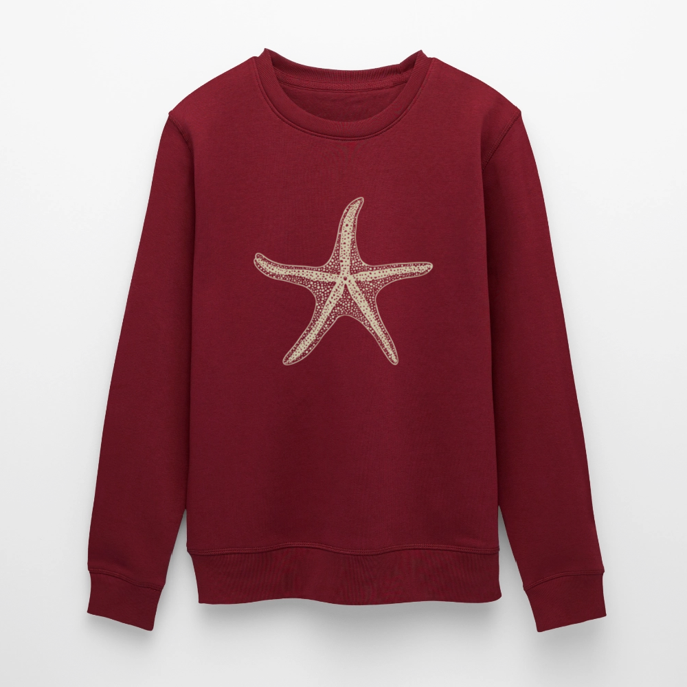 Vintage Seestern Motiv (hellgrün) - Stanley/Stella Unisex Bio-Sweatshirt ROLLER - Burgunderrot