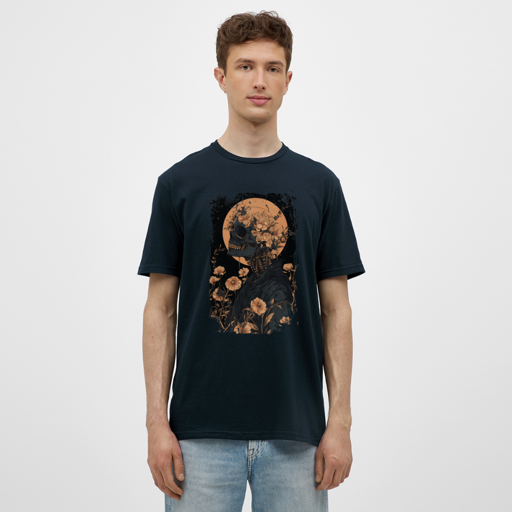 Boho Hippie Skelett im 60er, 70er Jahre Look - Männer T-Shirt - Navy